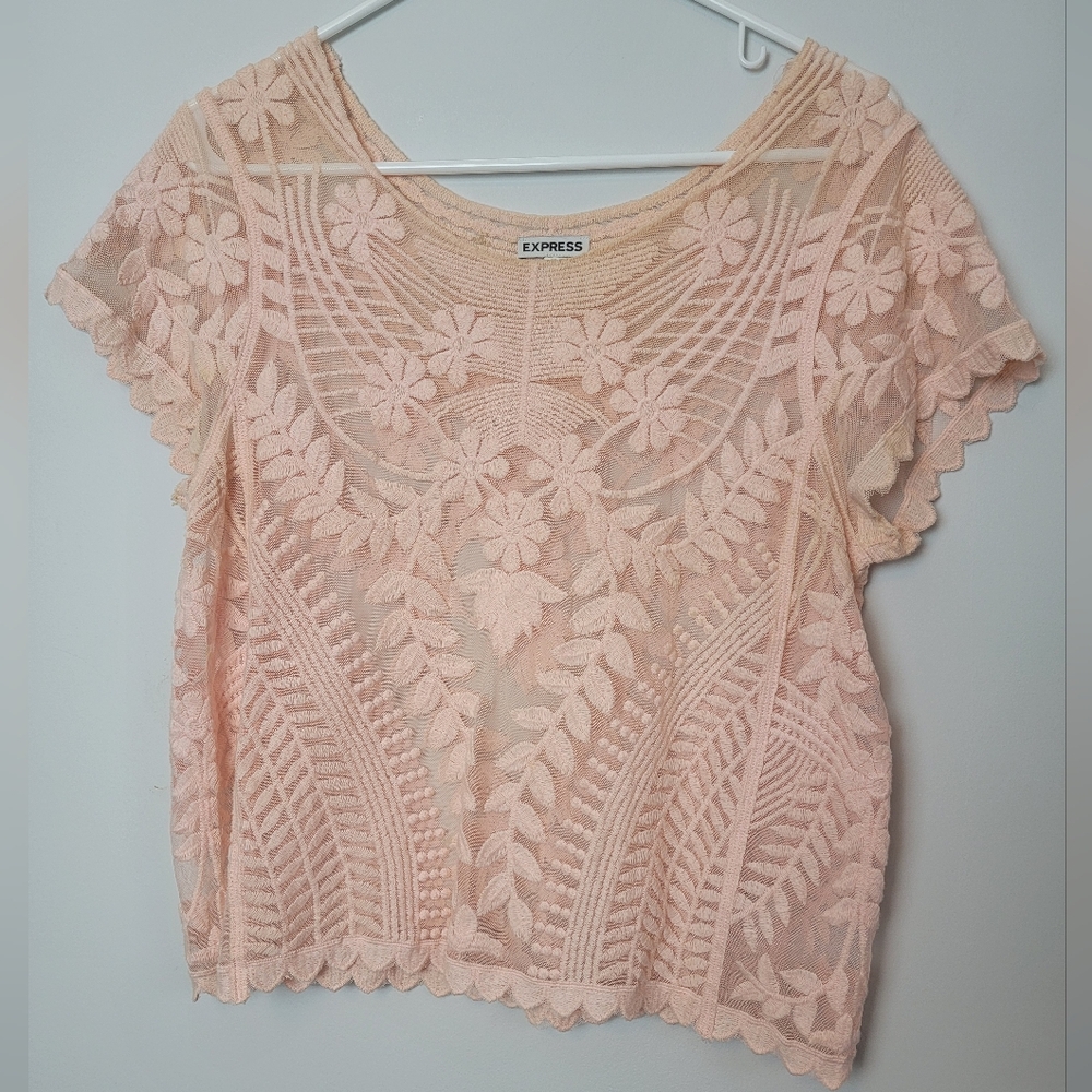 Lacy Mesh Floral Shirt